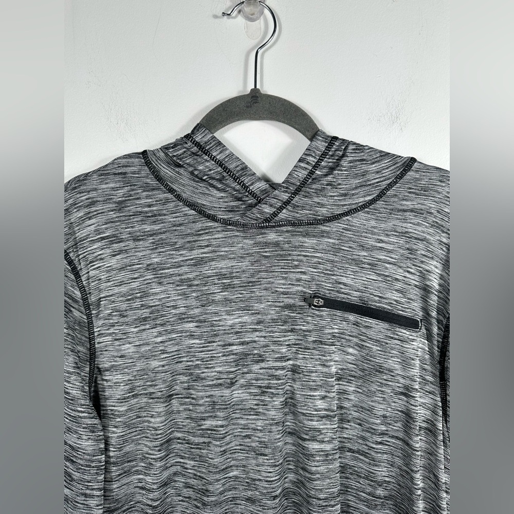 Zella Gray Space Dye Lightweight Hoodie Long Sleeve Activewear Top Size M - Picture 5 of 10